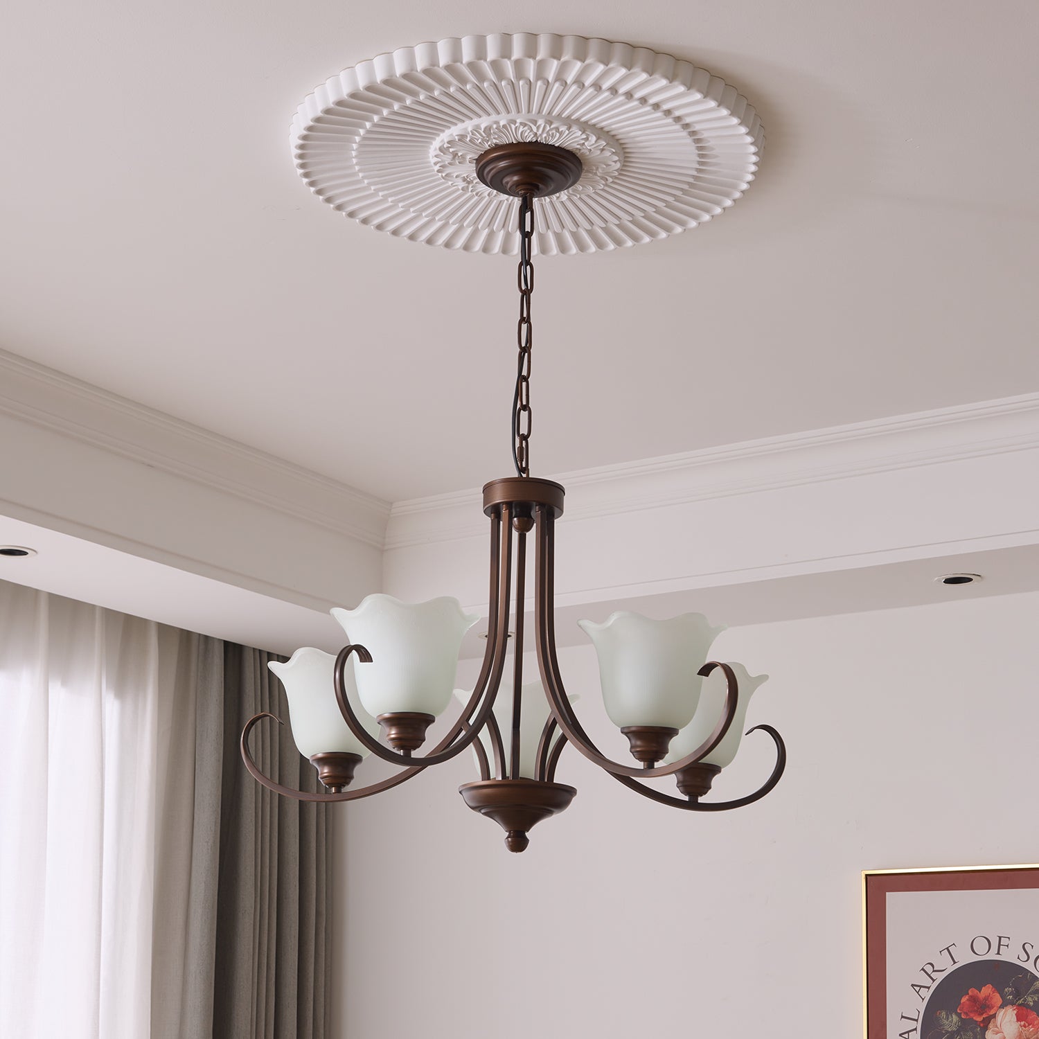 Nydorisra Chandelier Verre Floral Vintage Élégance - Neutralighting
