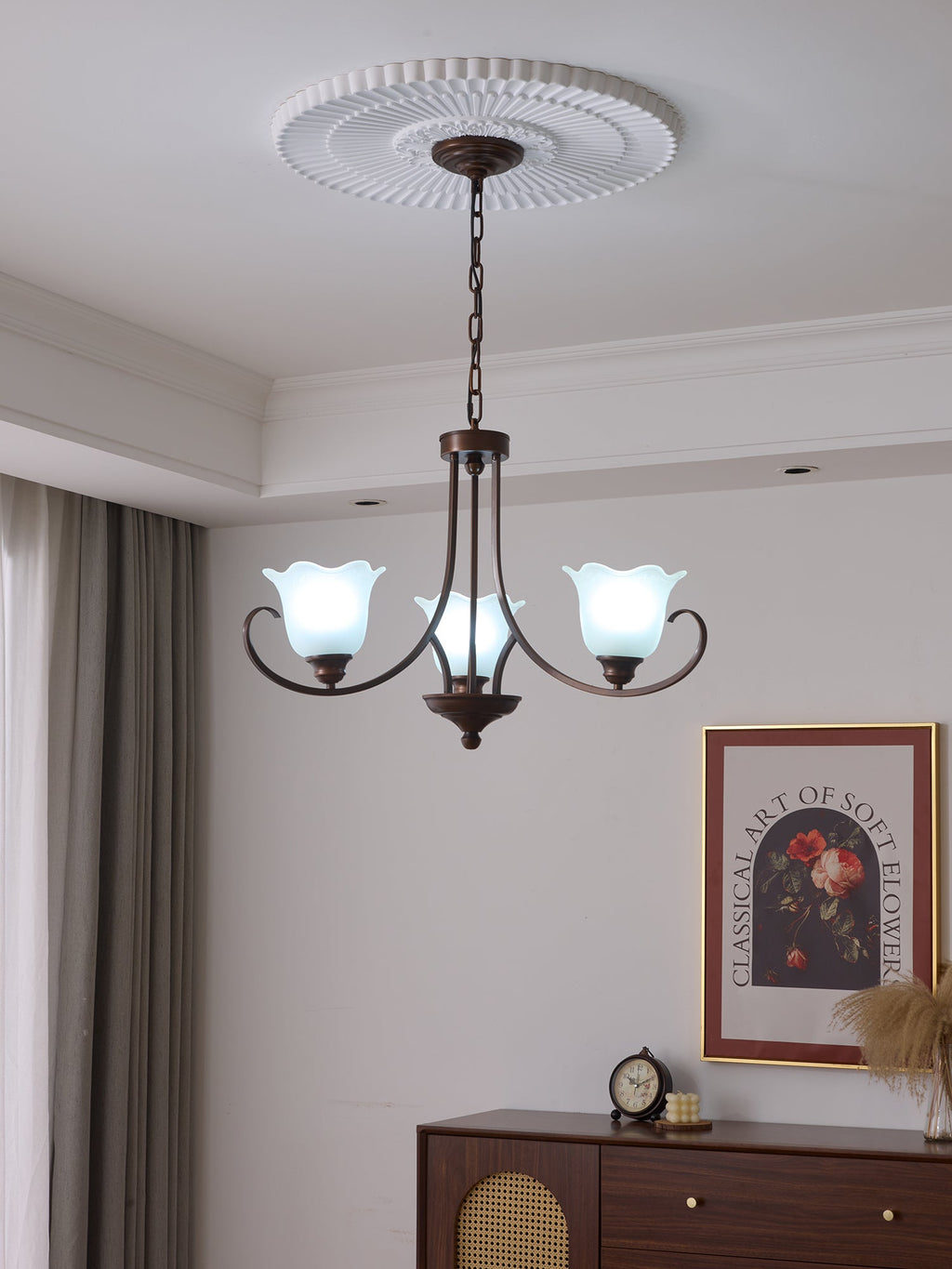 Nydorisra Chandelier Verre Floral Vintage Élégance - Neutralighting