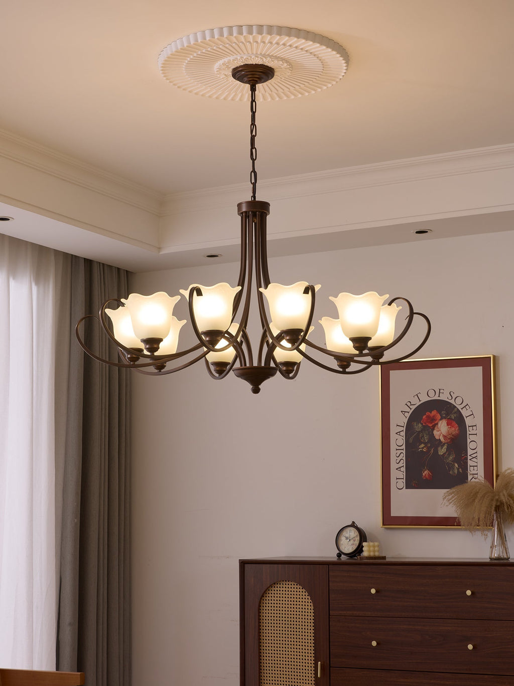 Nydorisra Chandelier Verre Floral Vintage Élégance - Neutralighting
