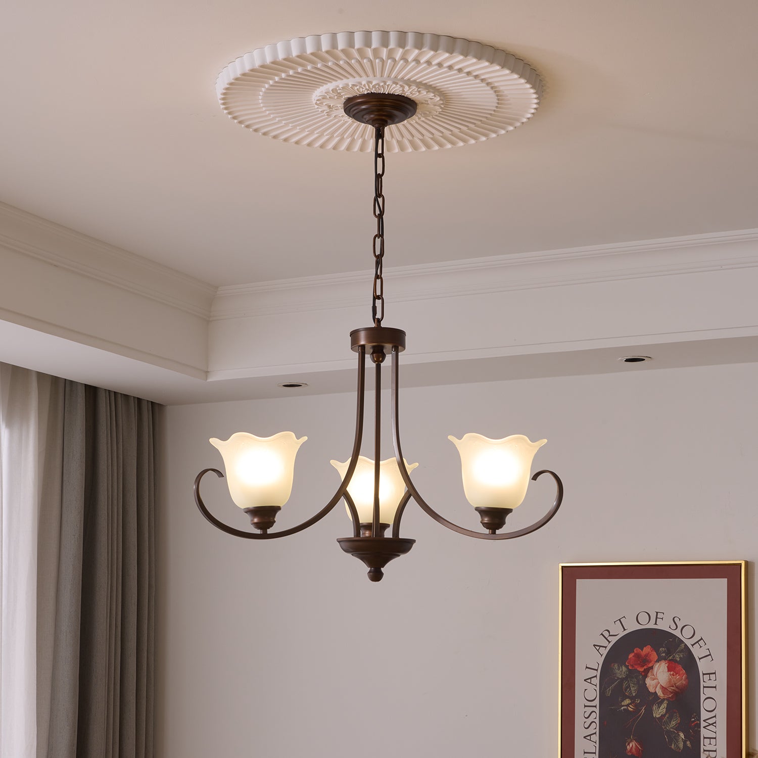 Nydorisra Chandelier Verre Floral Vintage Élégance - Neutralighting