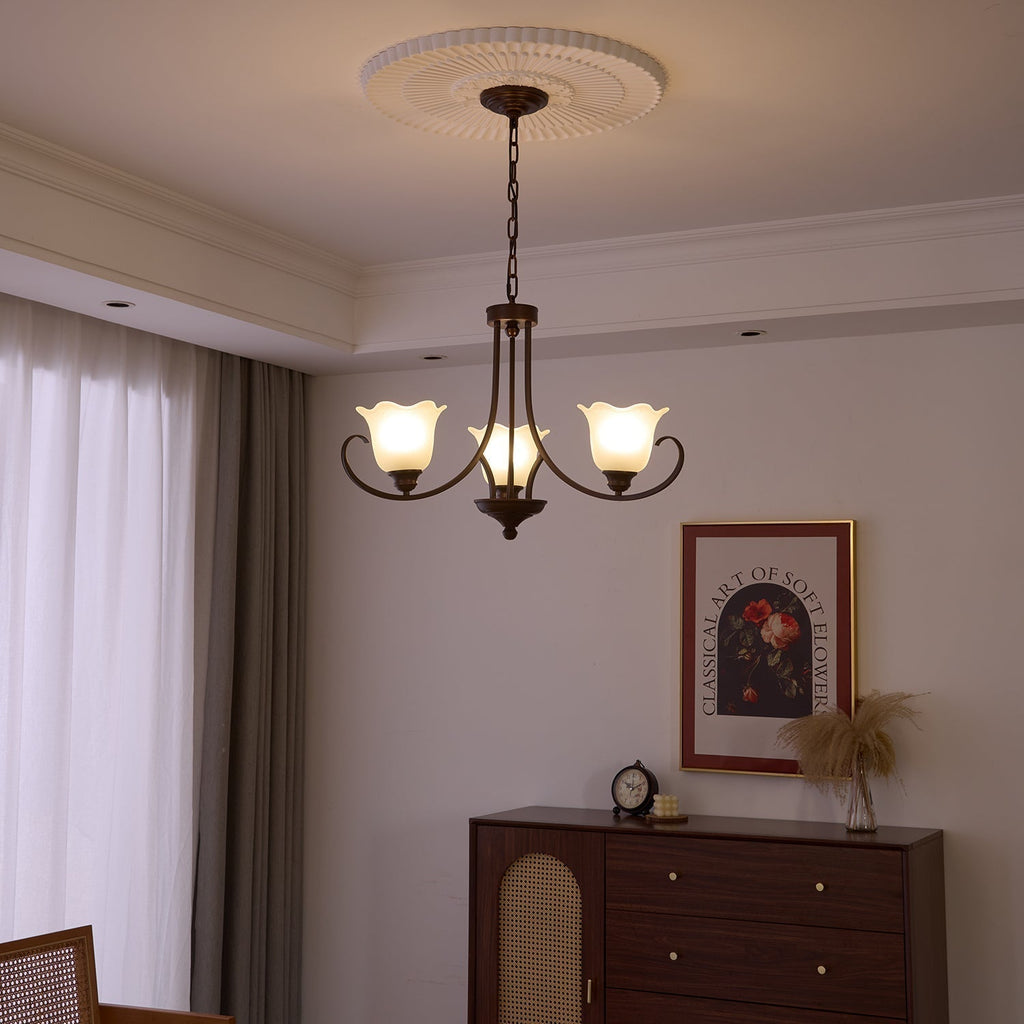Nydorisra Chandelier Verre Floral Vintage Élégance - Neutralighting