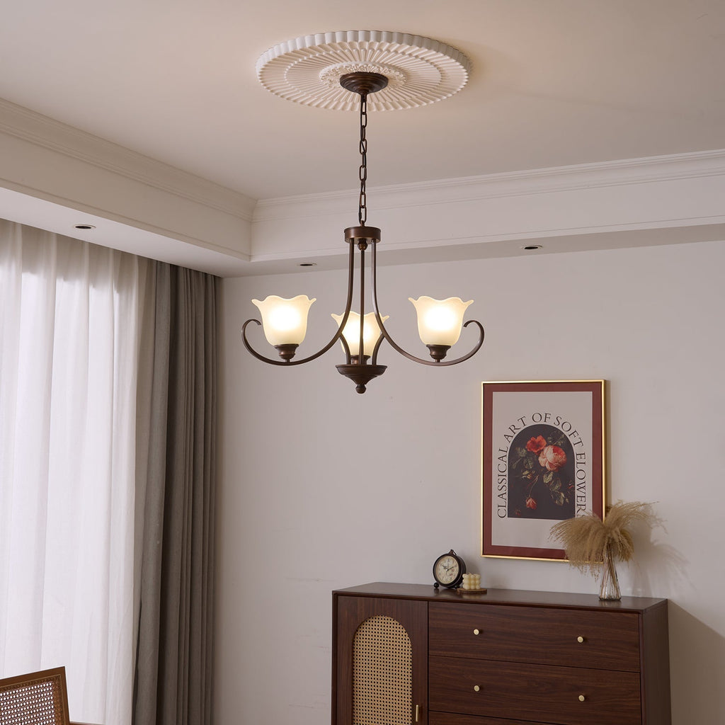 Nydorisra Chandelier Verre Floral Vintage Élégance - Neutralighting