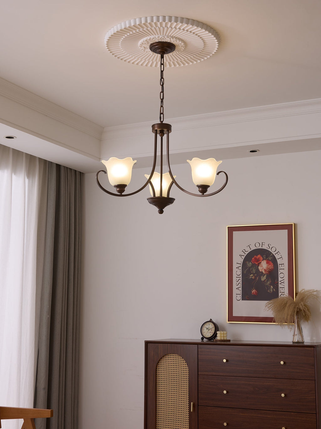 Nydorisra Chandelier Verre Floral Vintage Élégance - Neutralighting