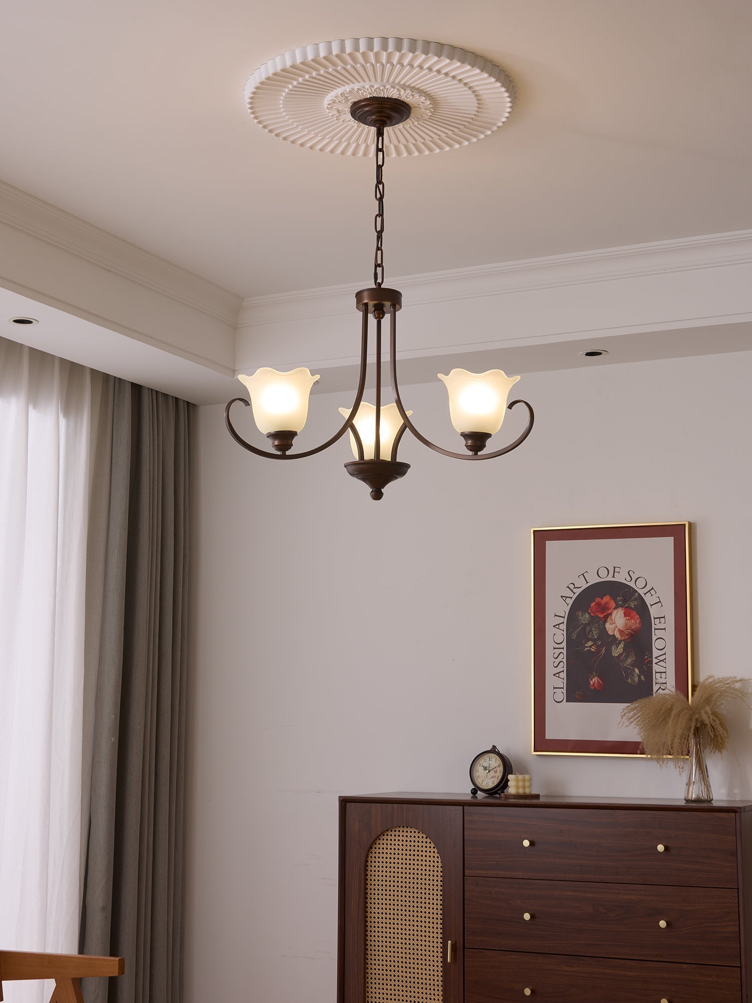 Nydorisra Chandelier Verre Floral Vintage Élégance - Neutralighting