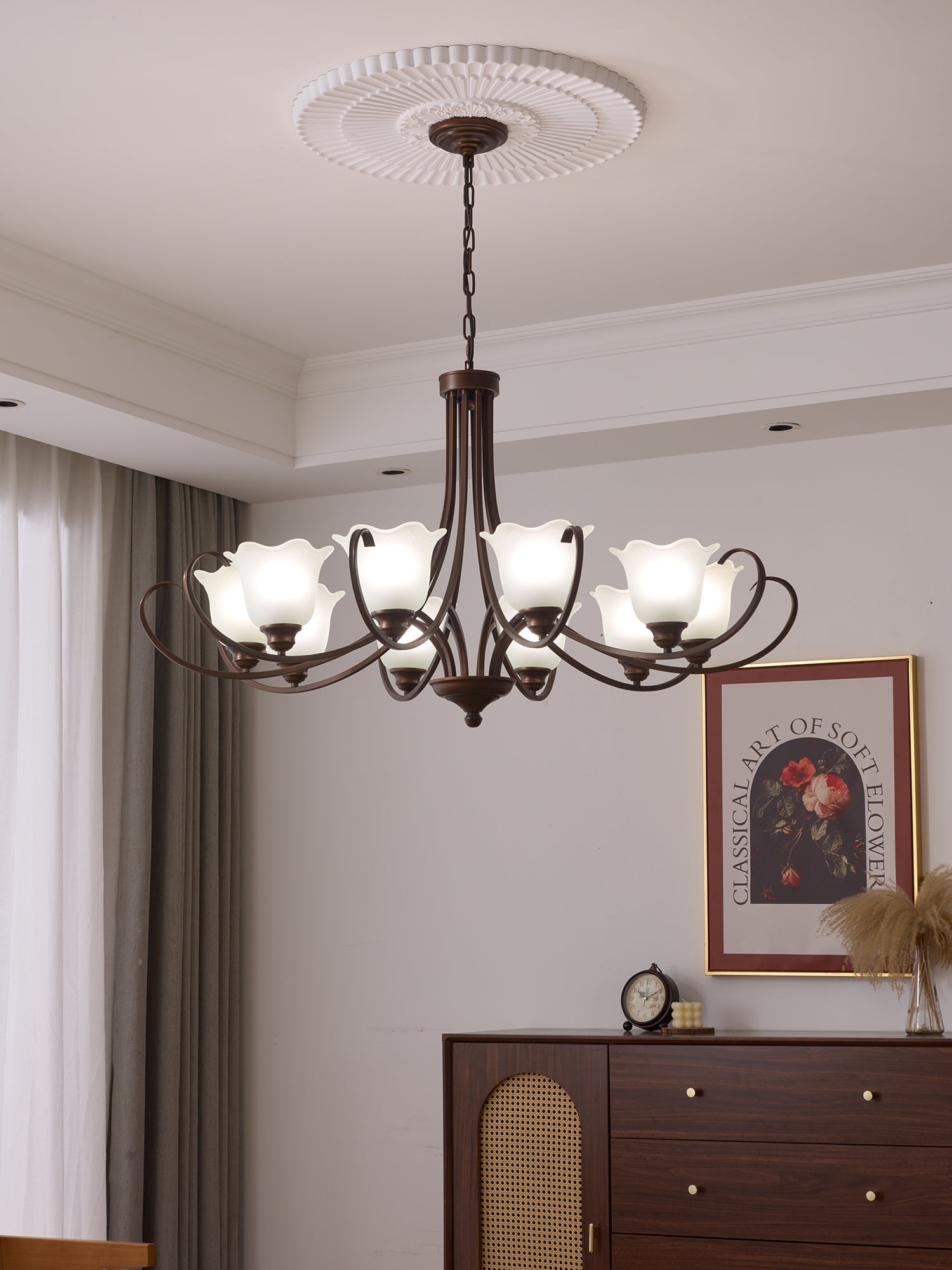 Nydorisra Chandelier Verre Floral Vintage Élégance - Neutralighting