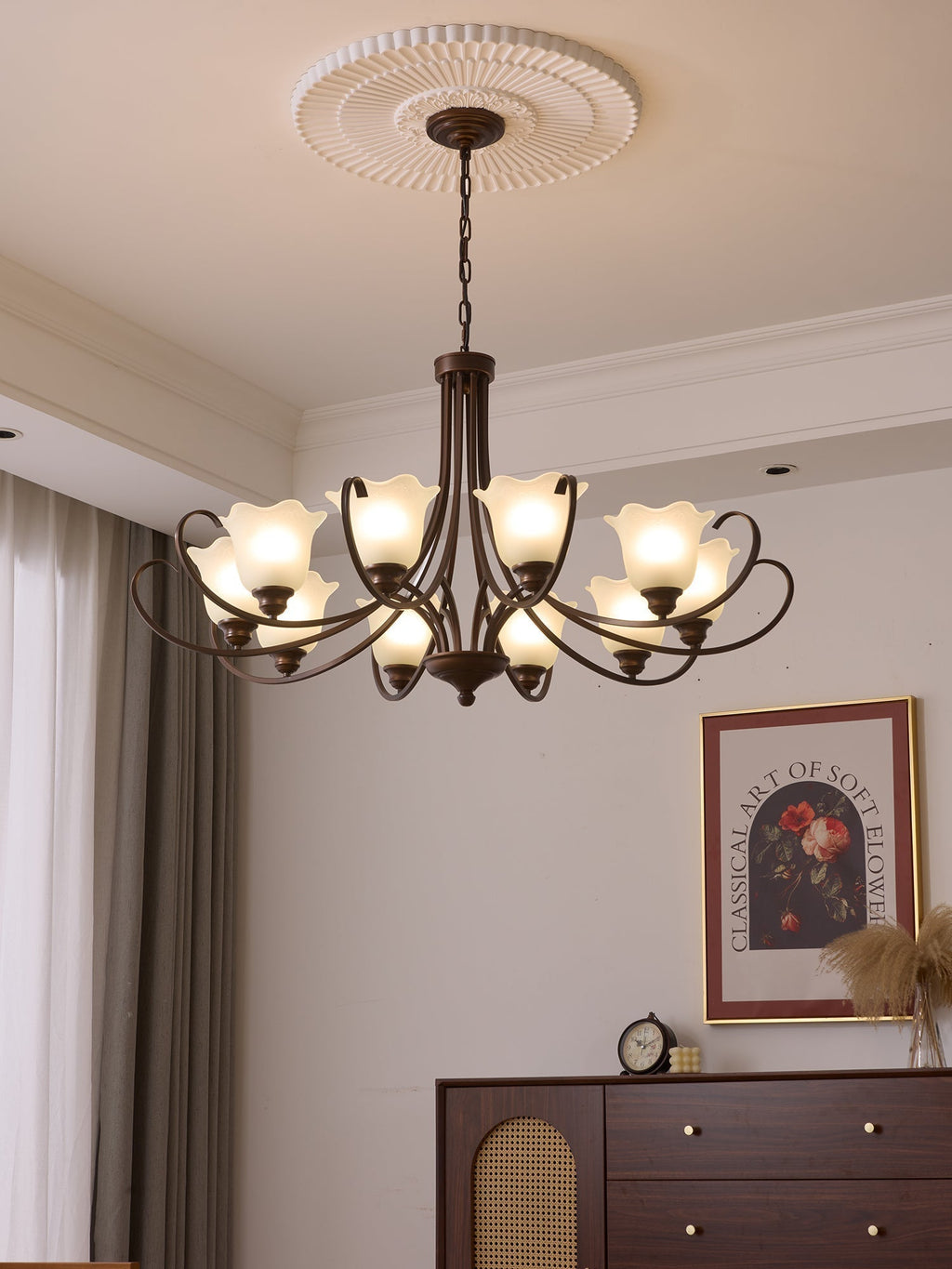 Nydorisra Chandelier Verre Floral Vintage Élégance - Neutralighting