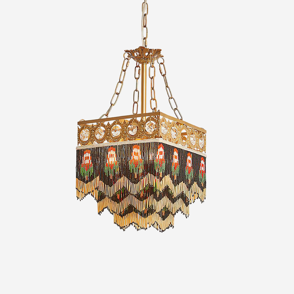 Tiffany Suspension Frange Verre Bohemian - Neutralighting