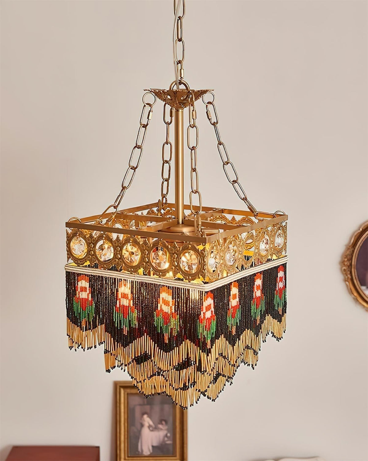 Tiffany Suspension Frange Verre Bohemian - Neutralighting