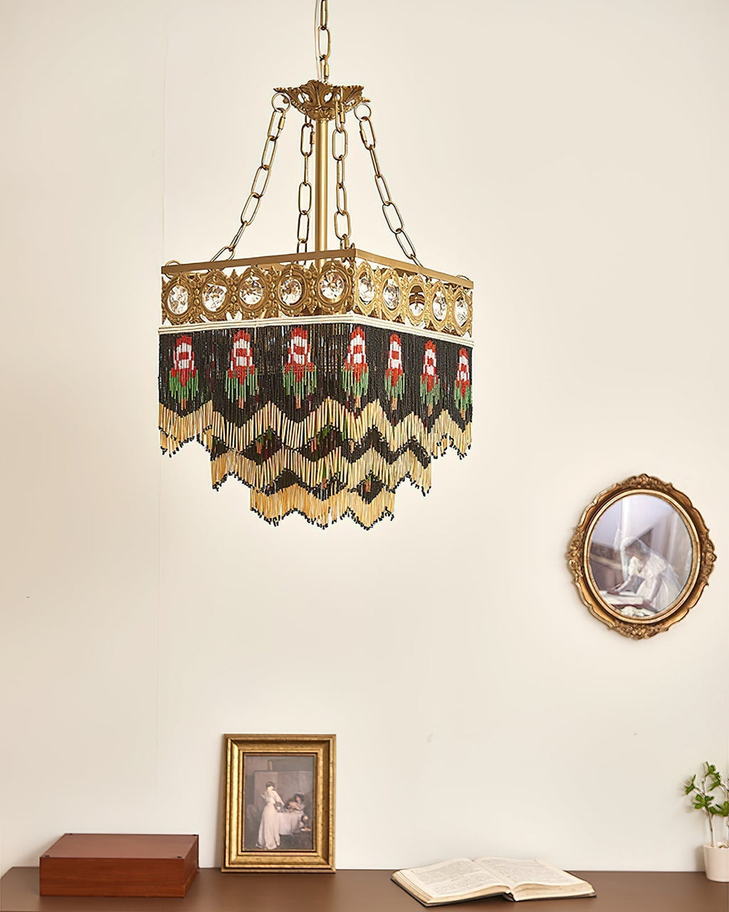 Tiffany Suspension Frange Verre Bohemian - Neutralighting