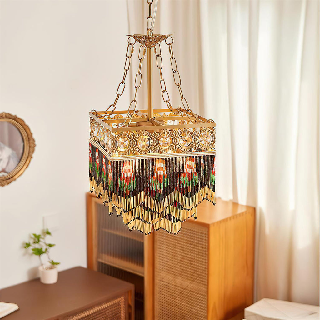 Tiffany Suspension Frange Verre Bohemian - Neutralighting