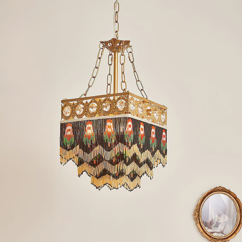 Tiffany Suspension Frange Verre Bohemian - Neutralighting