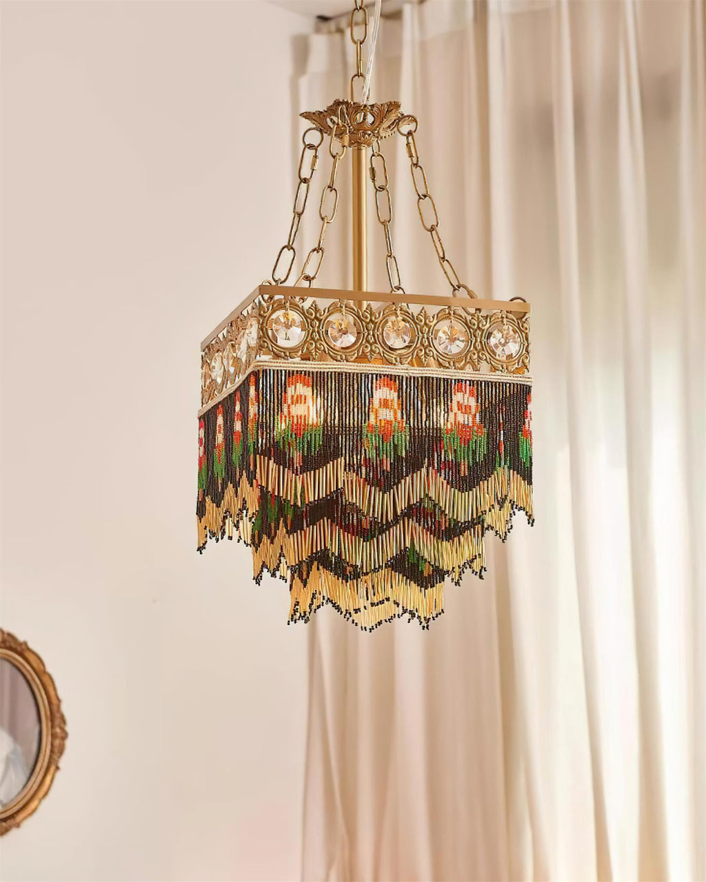 Tiffany Suspension Frange Verre Bohemian - Neutralighting