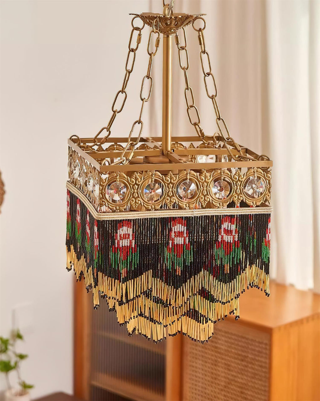 Tiffany Suspension Frange Verre Bohemian - Neutralighting
