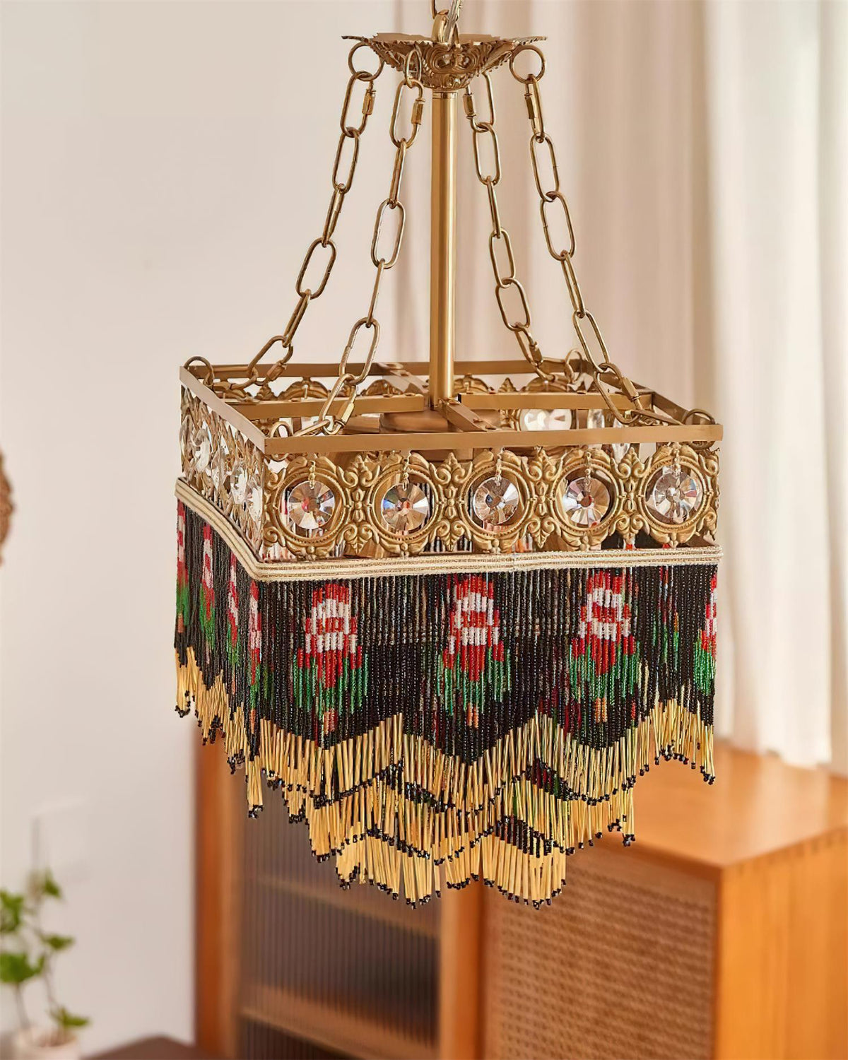 Tiffany Suspension Frange Verre Bohemian - Neutralighting