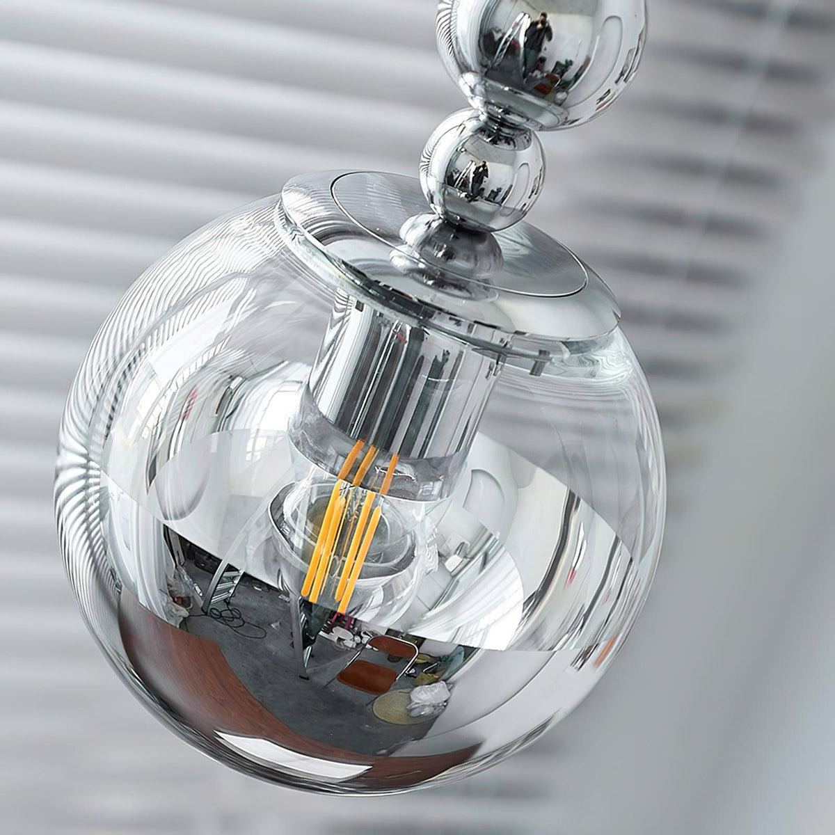 Zanorir Moderne Minimaliste Art Miroir Boule Verre Suspension Lumière - Neutralighting