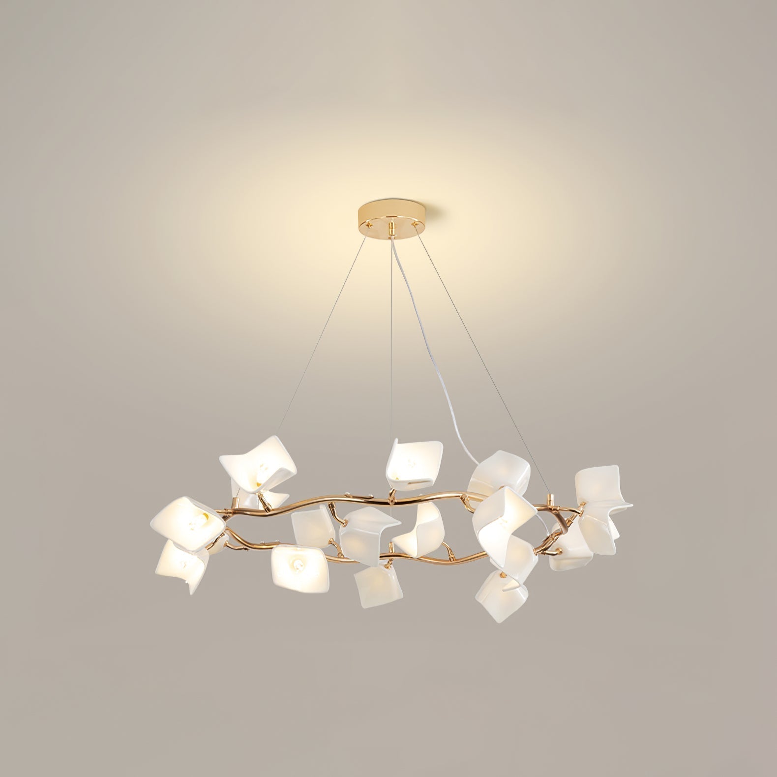 Arthearae Chandelier Postmoderne de Luxe en Céramique Florale - Neutralighting
