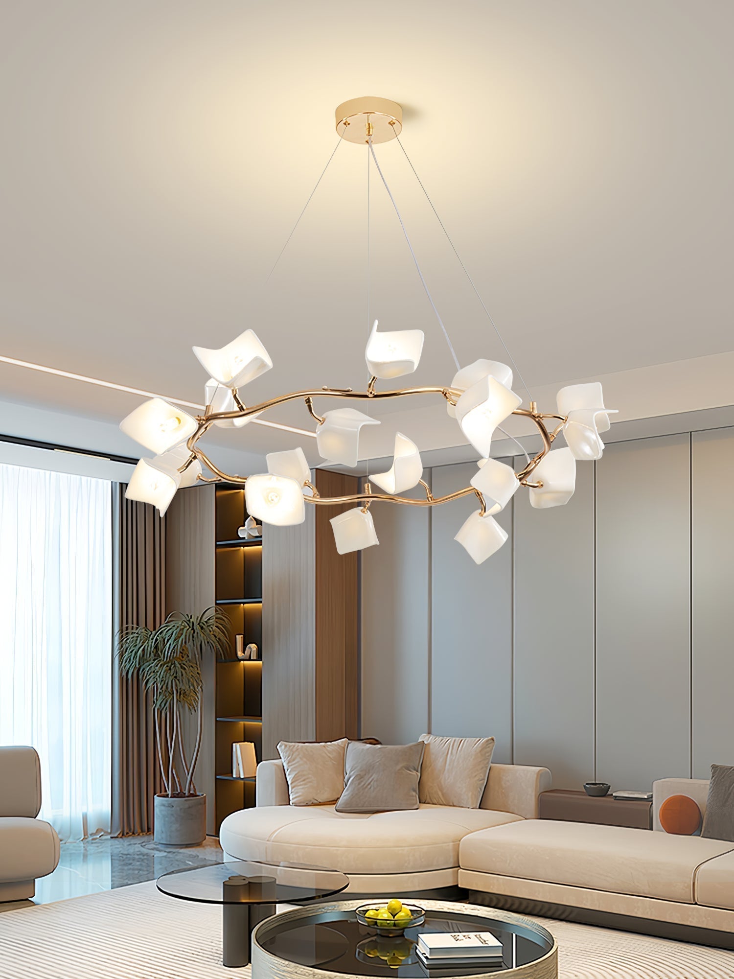 Arthearae Chandelier Postmoderne de Luxe en Céramique Florale - Neutralighting