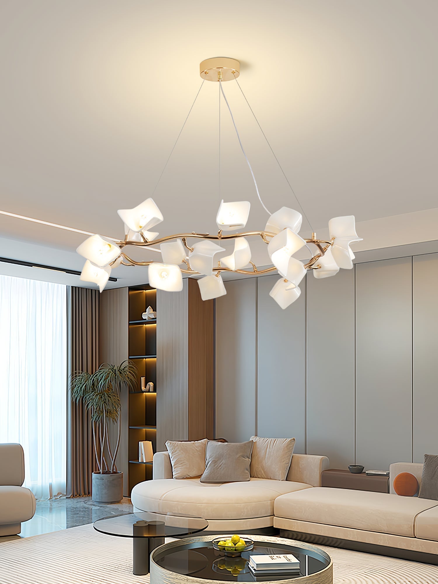 Arthearae Chandelier Postmoderne de Luxe en Céramique Florale - Neutralighting
