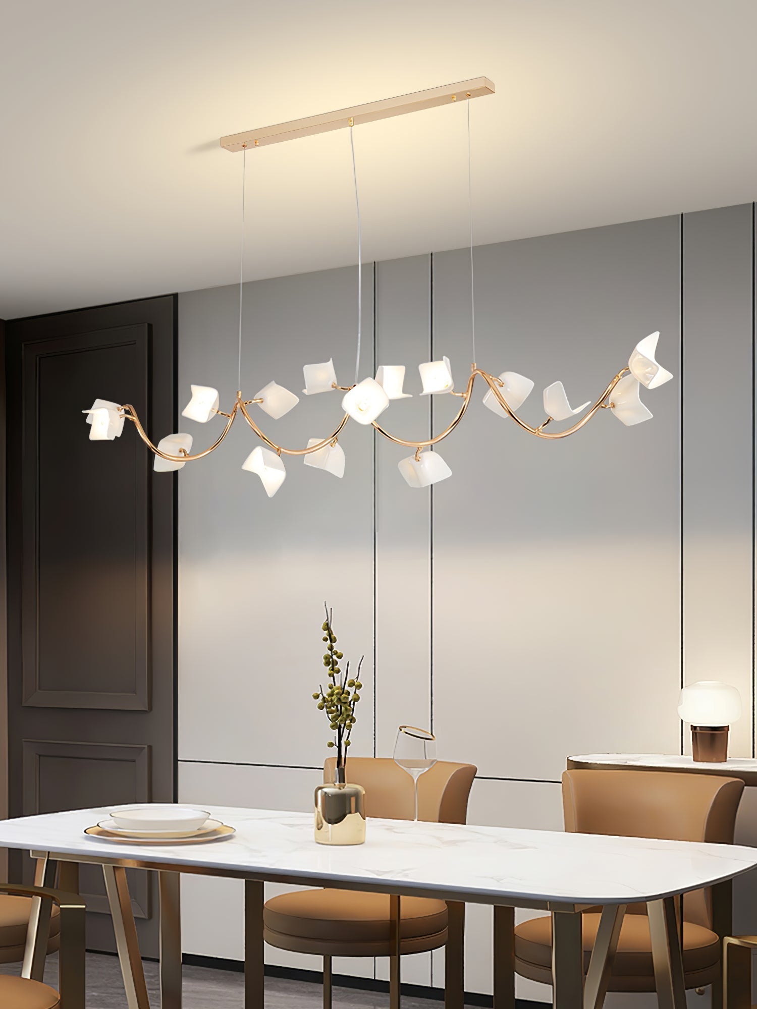 Arthearae Chandelier Postmoderne de Luxe en Céramique Florale - Neutralighting
