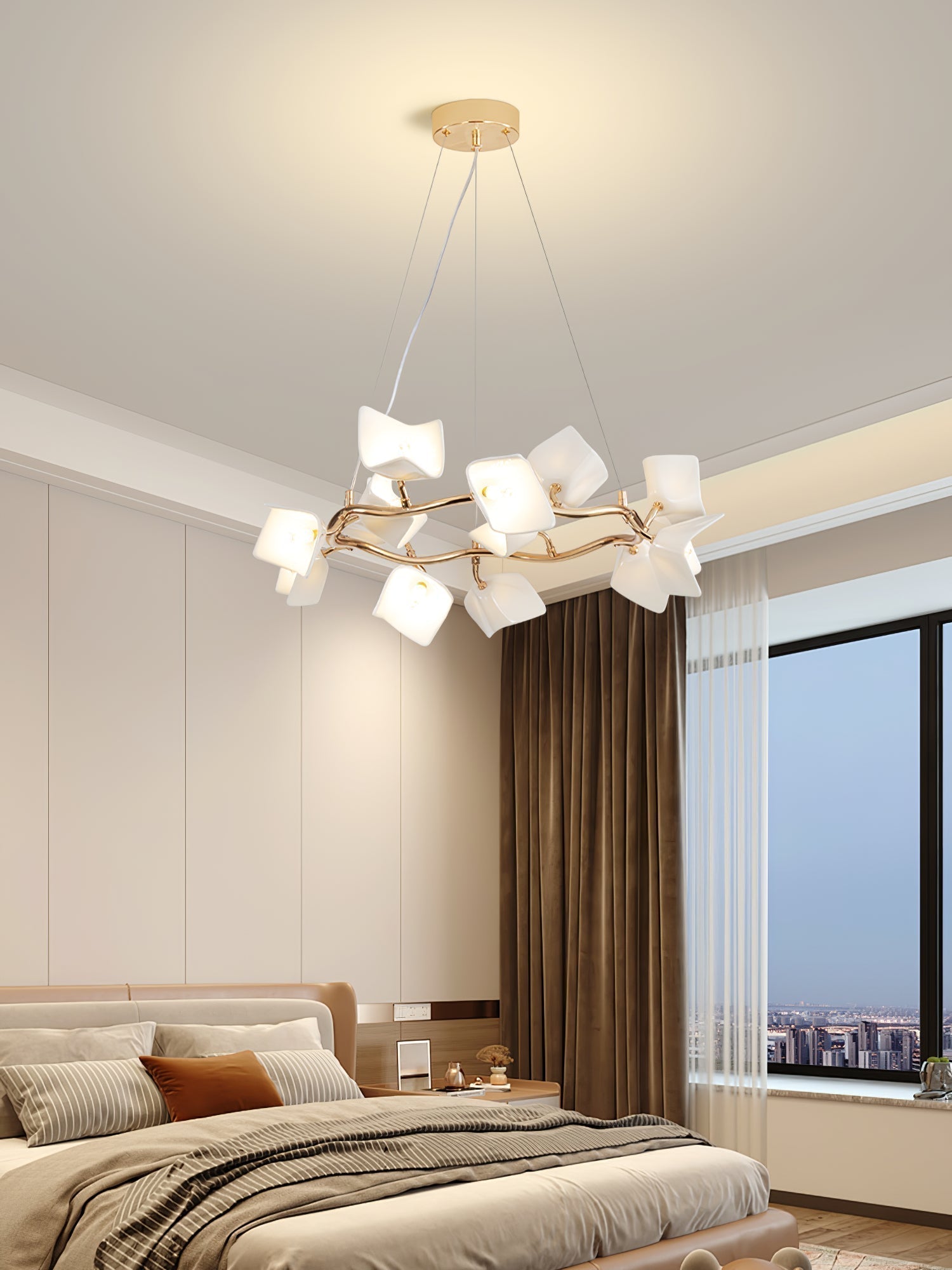 Arthearae Chandelier Postmoderne de Luxe en Céramique Florale - Neutralighting
