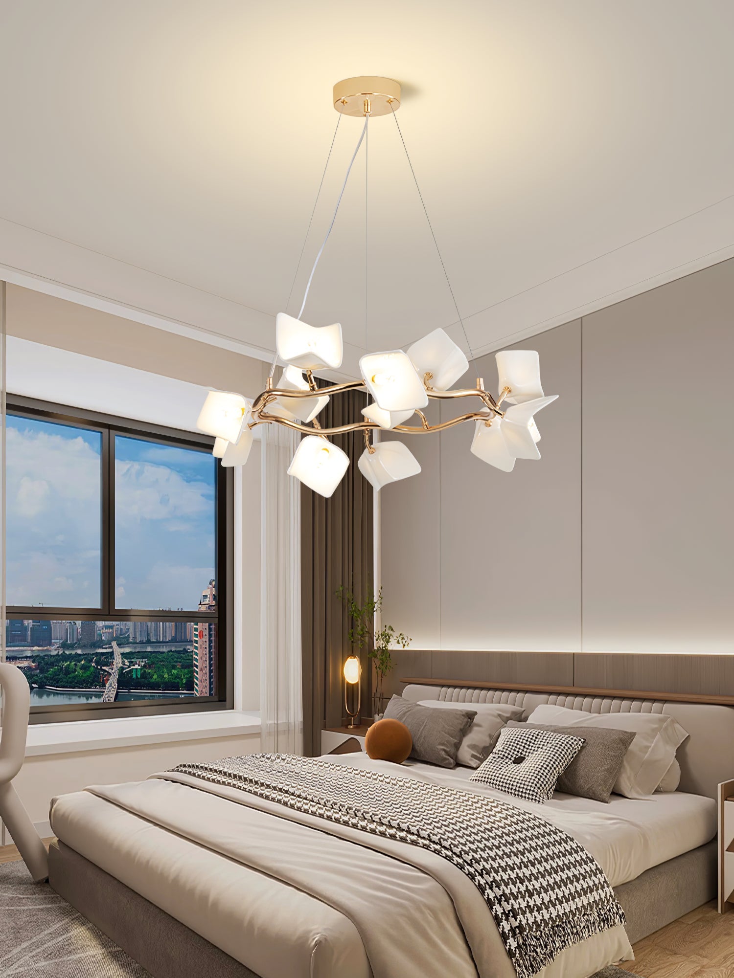 Arthearae Chandelier Postmoderne de Luxe en Céramique Florale - Neutralighting