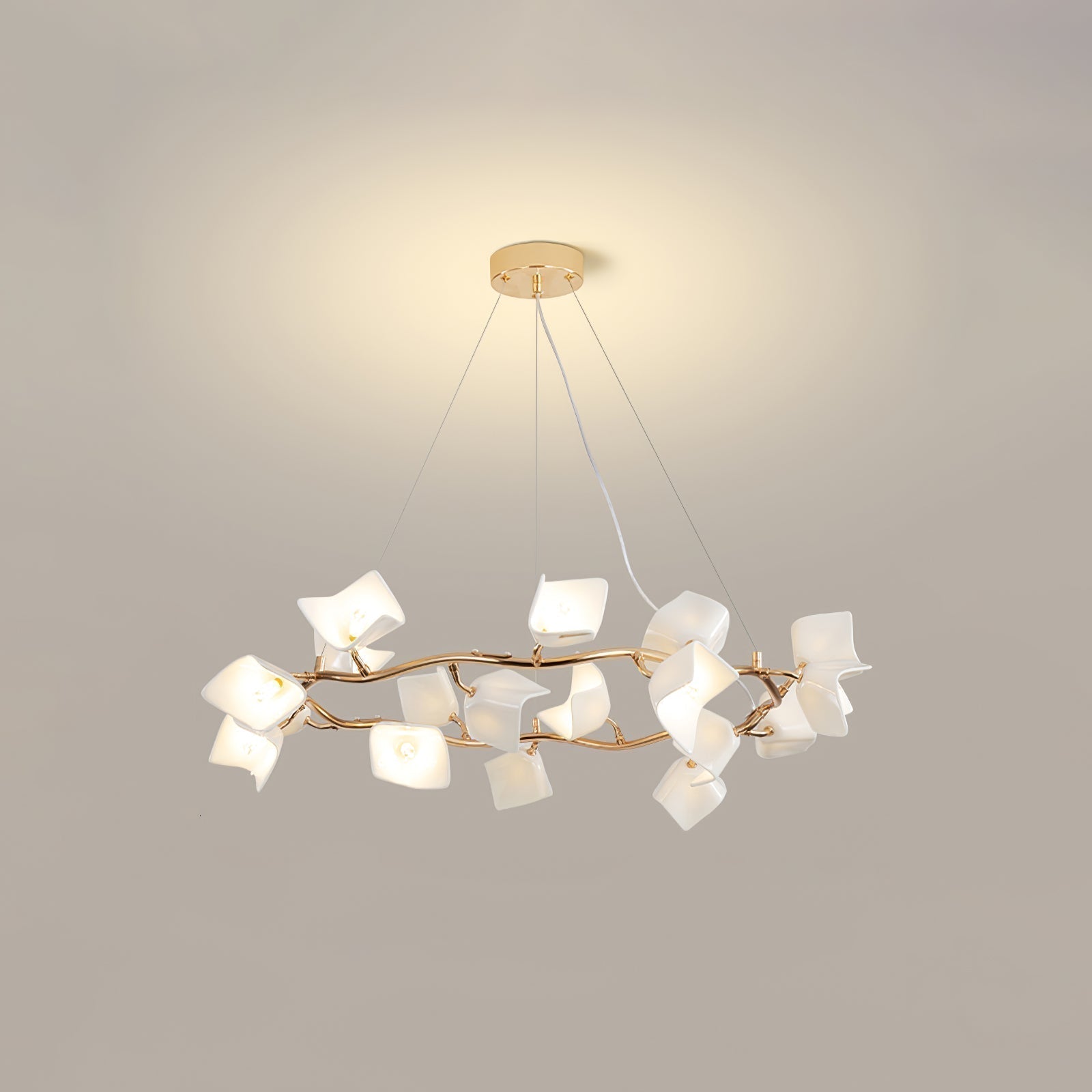 Arthearae Chandelier Postmoderne de Luxe en Céramique Florale - Neutralighting