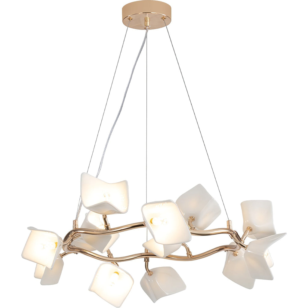 Arthearae Chandelier Postmoderne de Luxe en Céramique Florale - Neutralighting