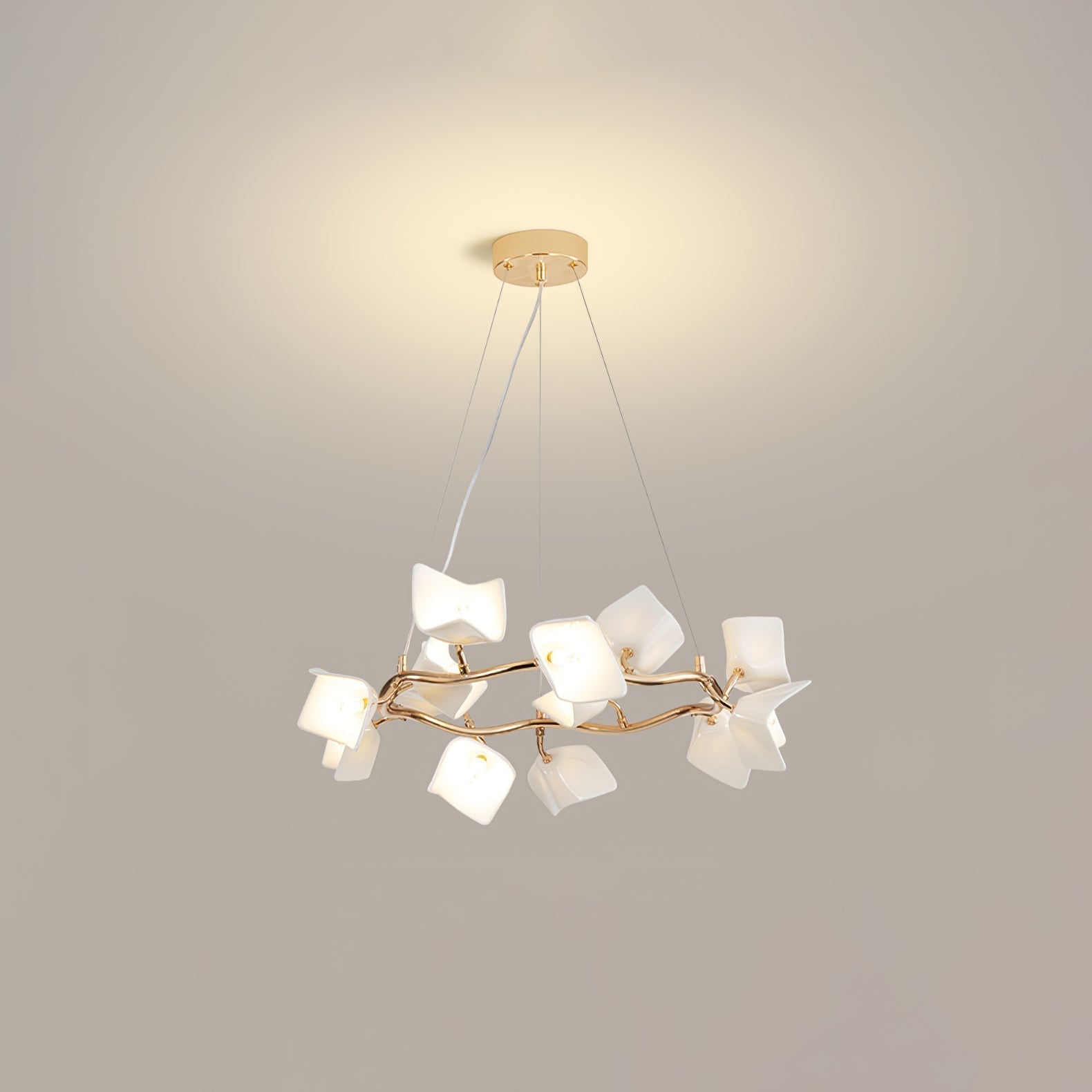 Arthearae Chandelier Postmoderne de Luxe en Céramique Florale - Neutralighting