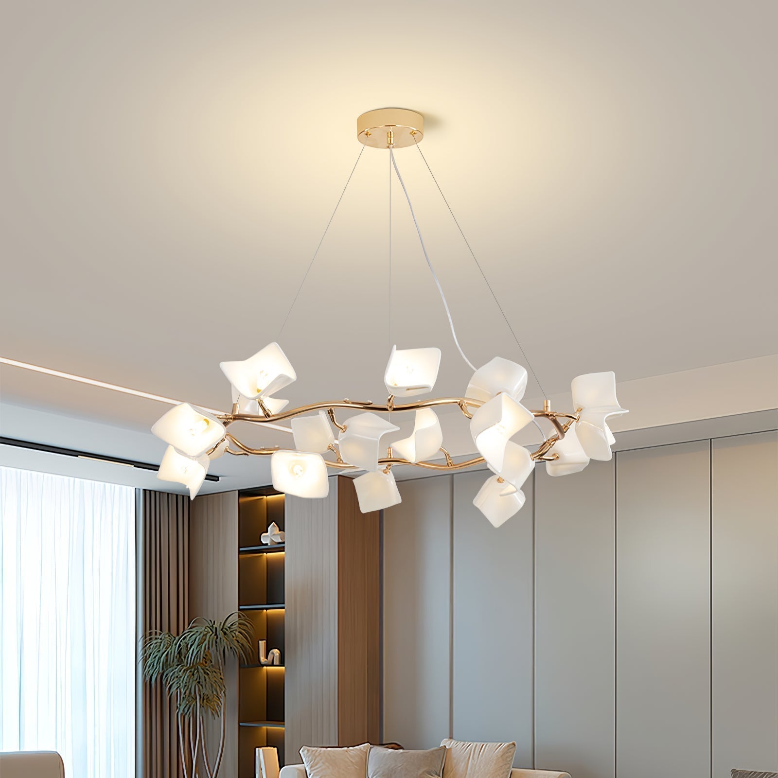 Arthearae Chandelier Postmoderne de Luxe en Céramique Florale - Neutralighting