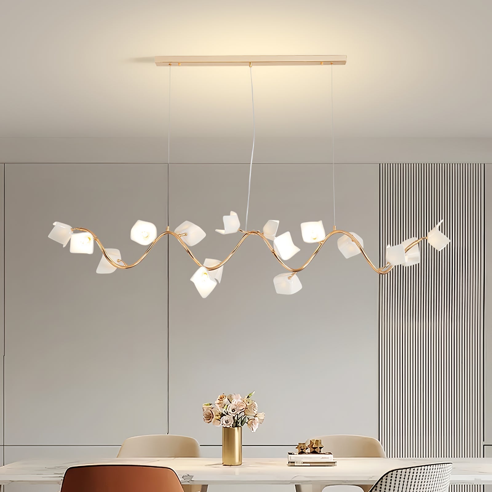 Arthearae Chandelier Postmoderne de Luxe en Céramique Florale - Neutralighting