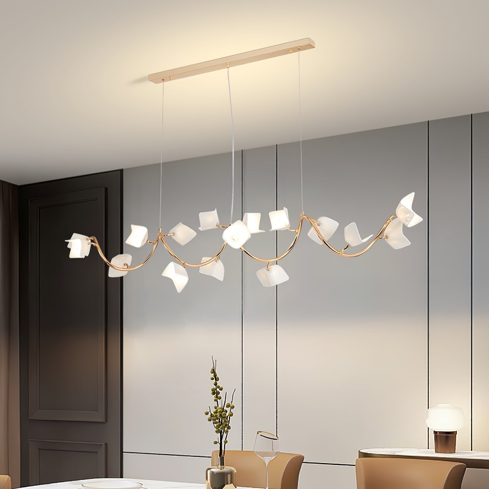 Arthearae Chandelier Postmoderne de Luxe en Céramique Florale - Neutralighting
