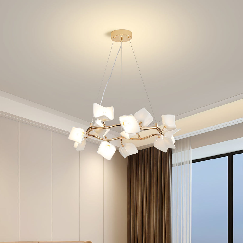 Arthearae Chandelier Postmoderne de Luxe en Céramique Florale - Neutralighting