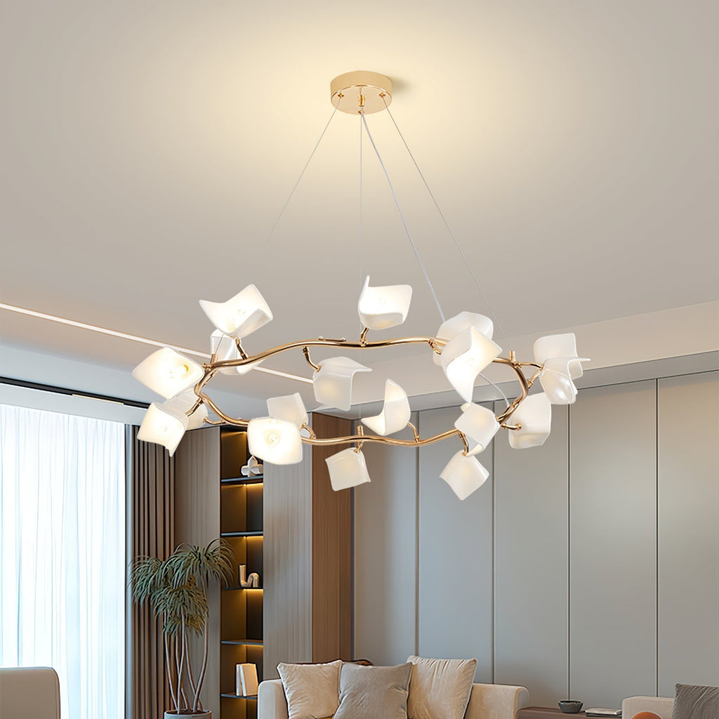 Arthearae Chandelier Postmoderne de Luxe en Céramique Florale - Neutralighting