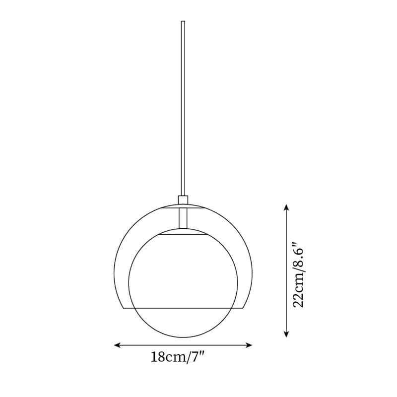 Suspension Double Globe Ombre Verre Moderne Minimaliste Ambiant - Neutralighting