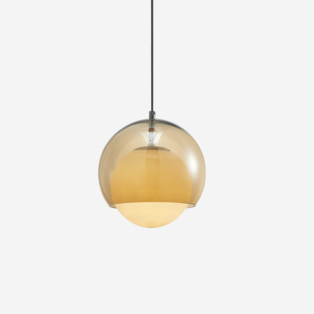 Suspension Double Globe Ombre Verre Moderne Minimaliste Ambiant - Neutralighting