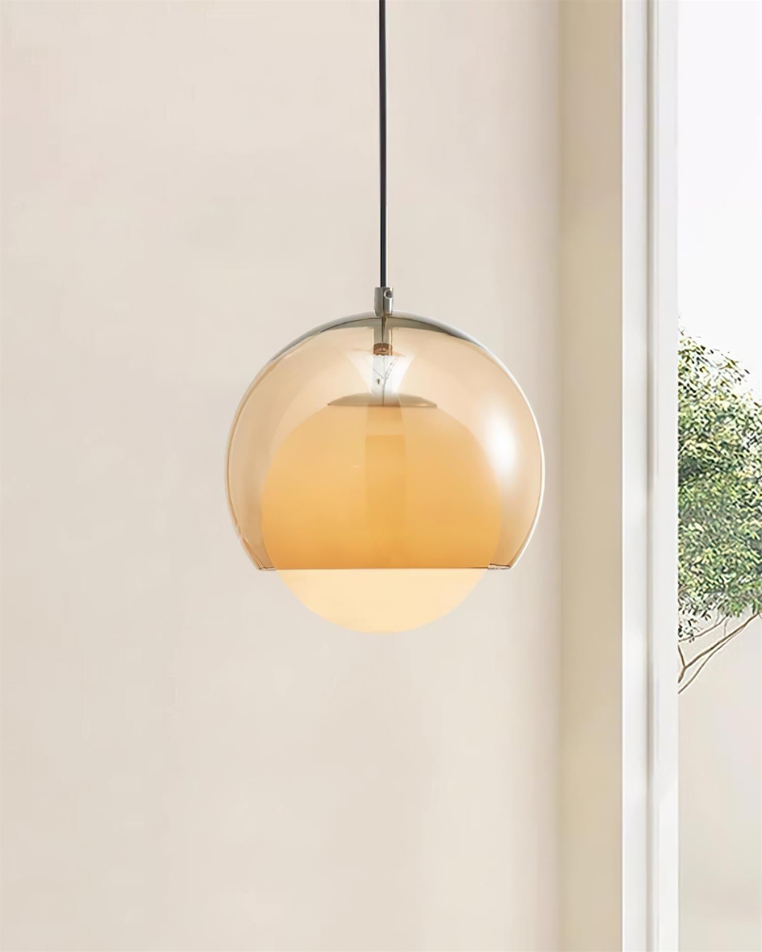 Suspension Double Globe Ombre Verre Moderne Minimaliste Ambiant - Neutralighting