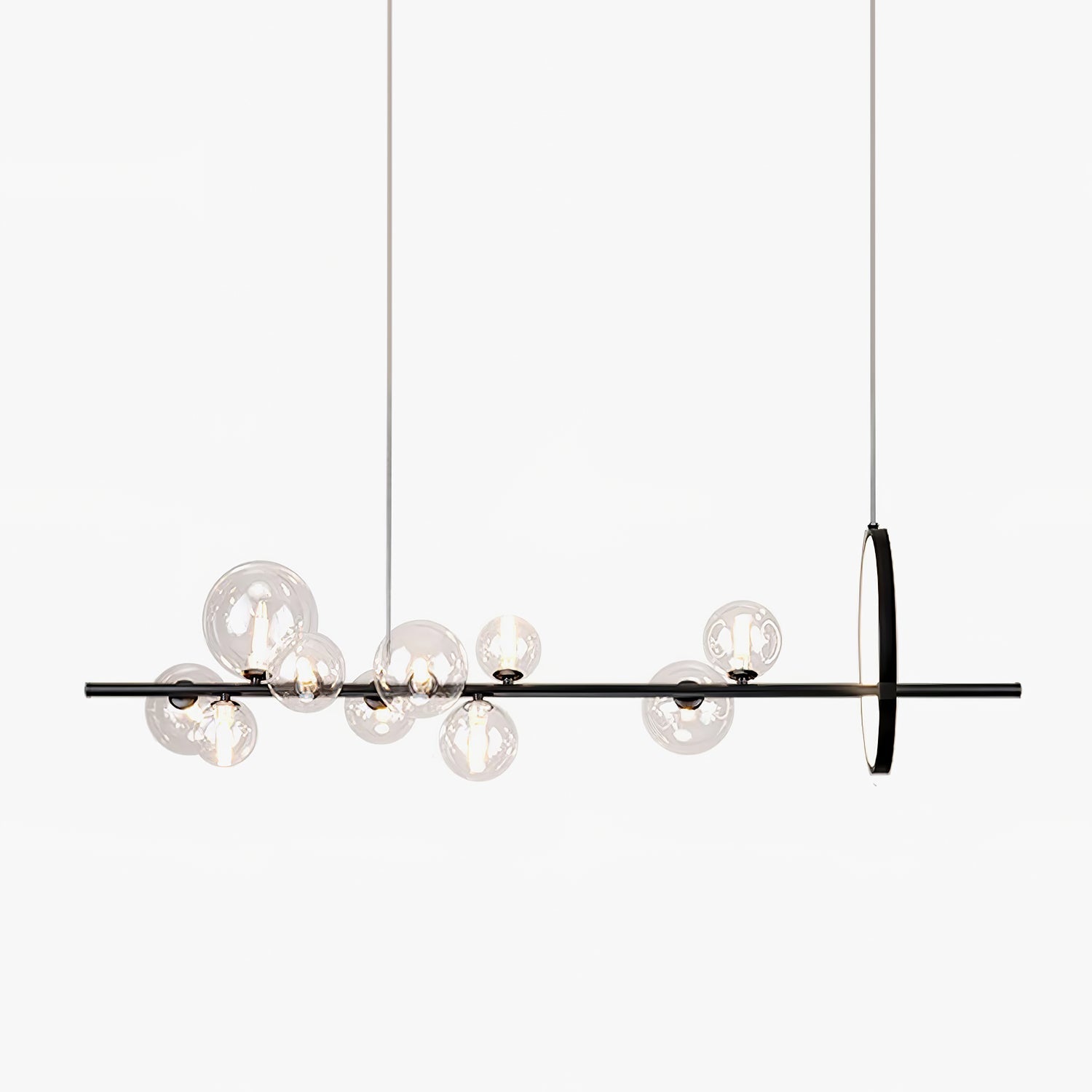 Lustra Chandelier Verre Bulles Nordic Noir - Neutralighting