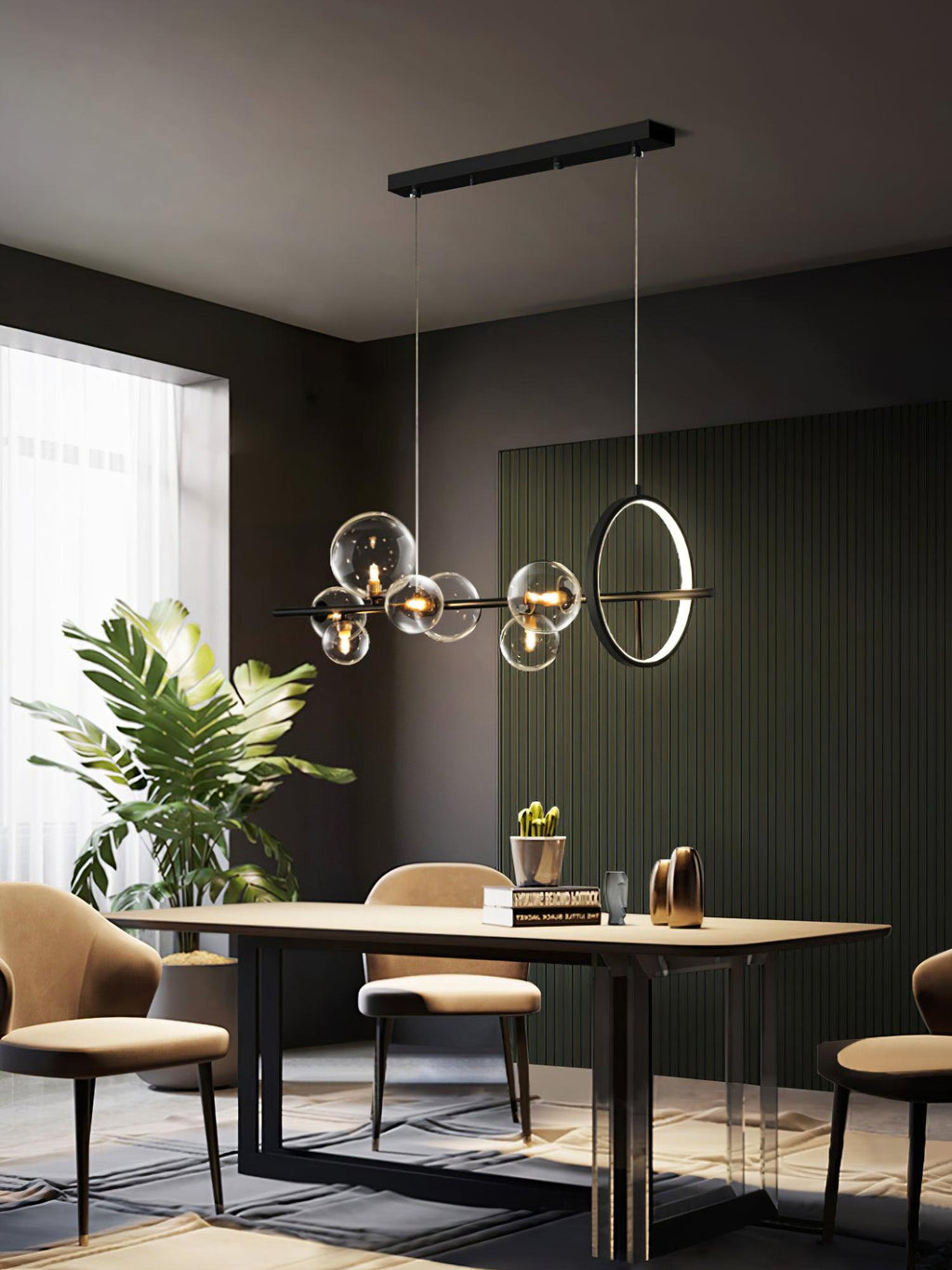 Lustra Chandelier Verre Bulles Nordic Noir - Neutralighting