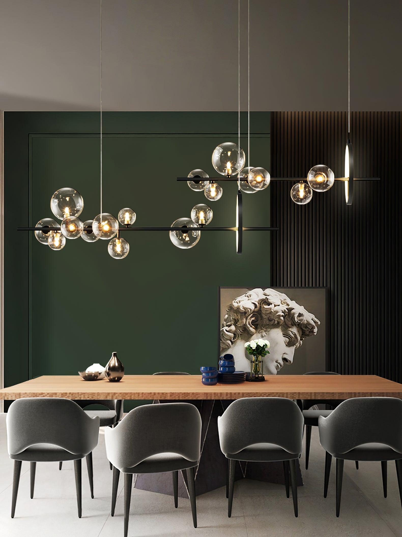Lustra Chandelier Verre Bulles Nordic Noir - Neutralighting