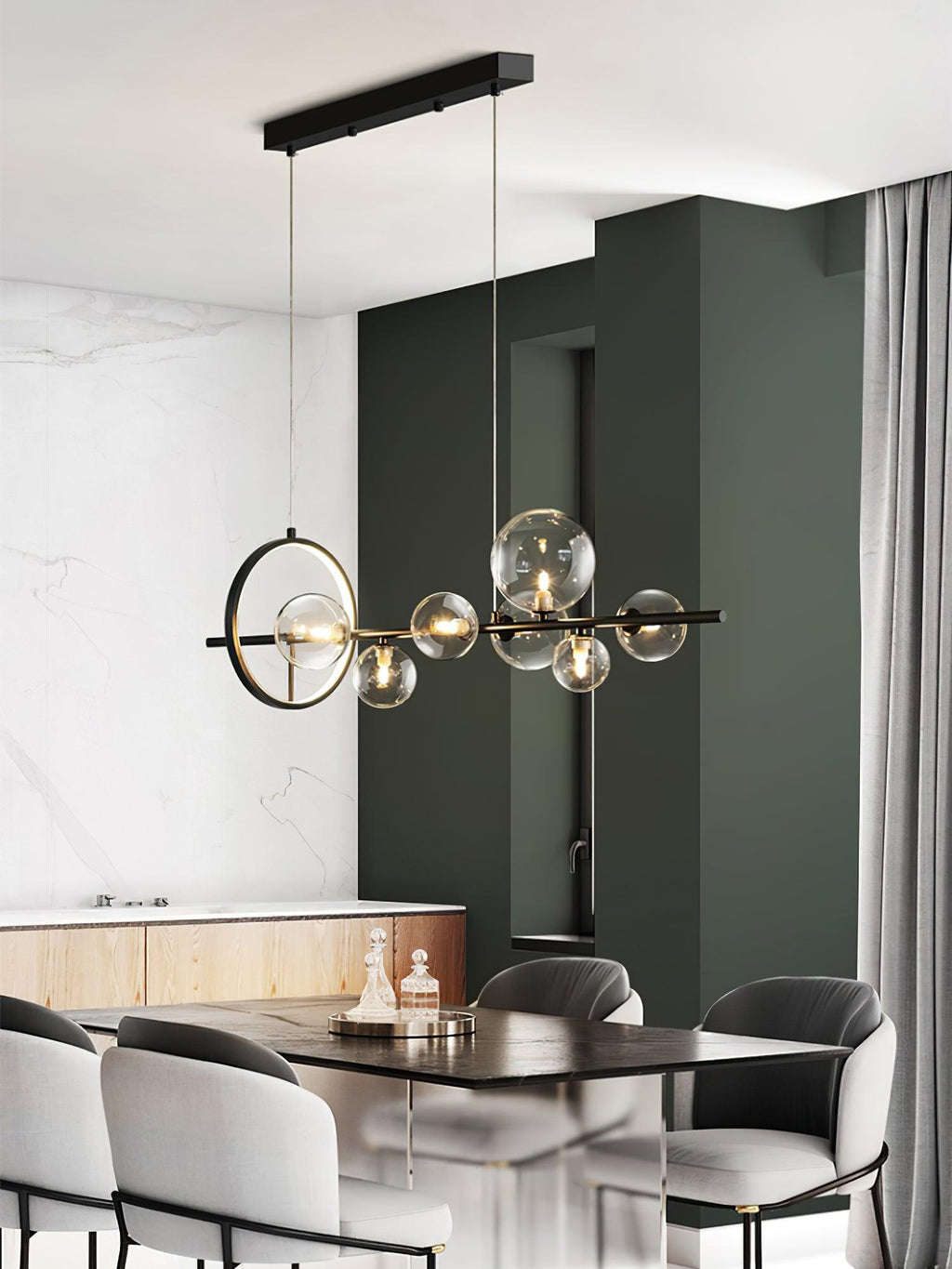 Lustra Chandelier Verre Bulles Nordic Noir - Neutralighting
