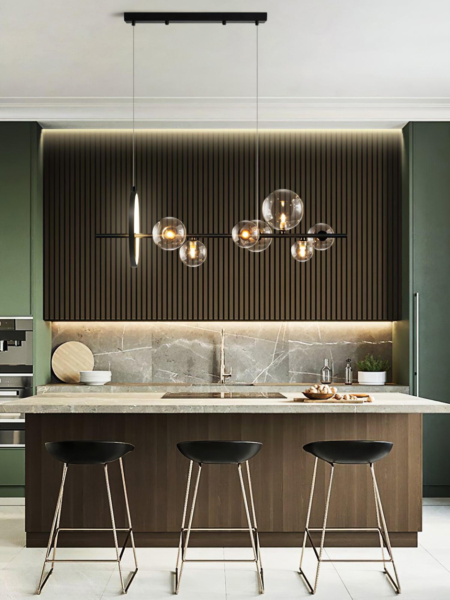 Lustra Chandelier Verre Bulles Nordic Noir - Neutralighting