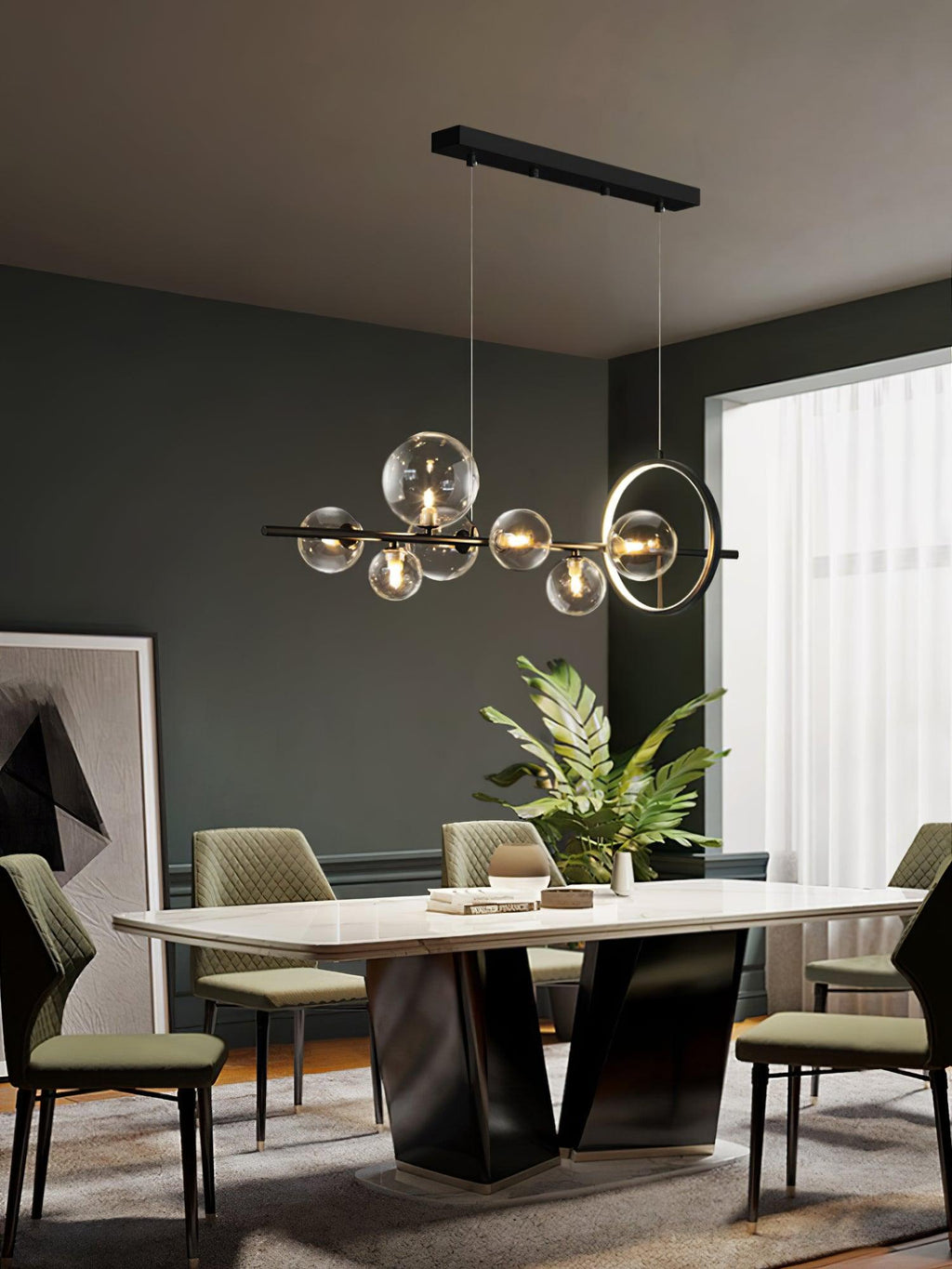 Lustra Chandelier Verre Bulles Nordic Noir - Neutralighting