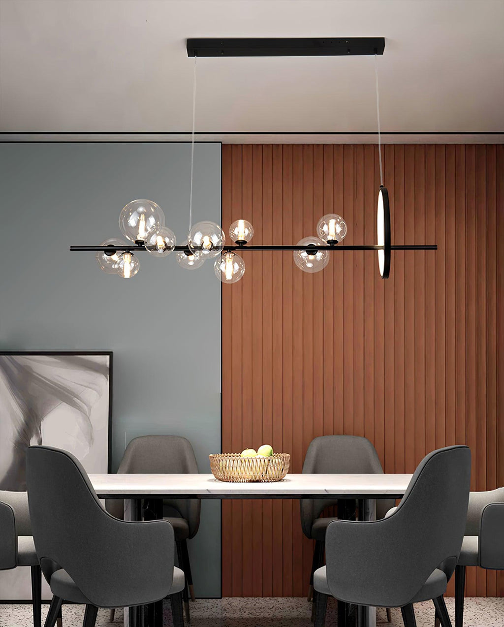 Lustra Chandelier Verre Bulles Nordic Noir - Neutralighting