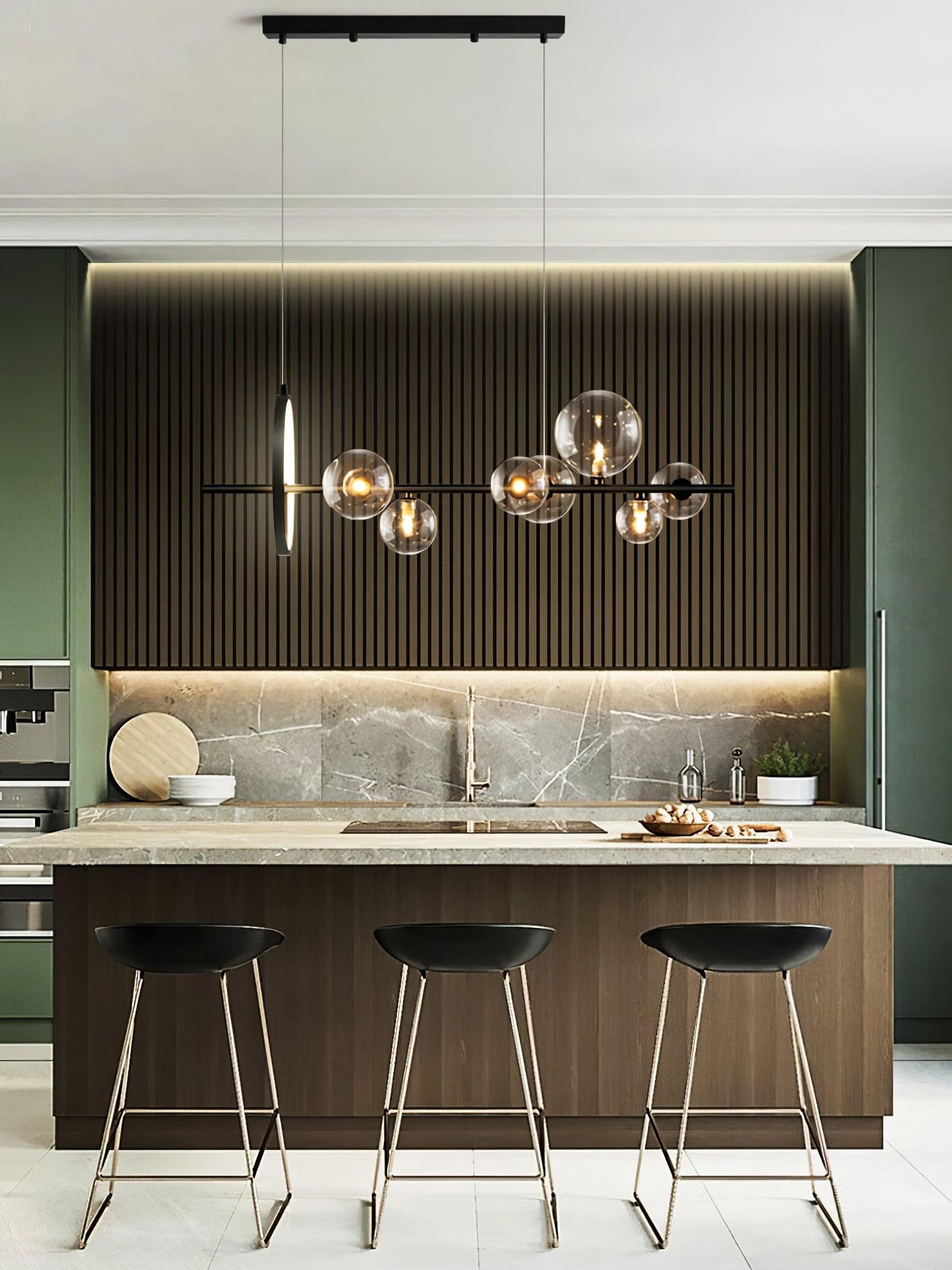 Lustra Chandelier Verre Bulles Nordic Noir - Neutralighting