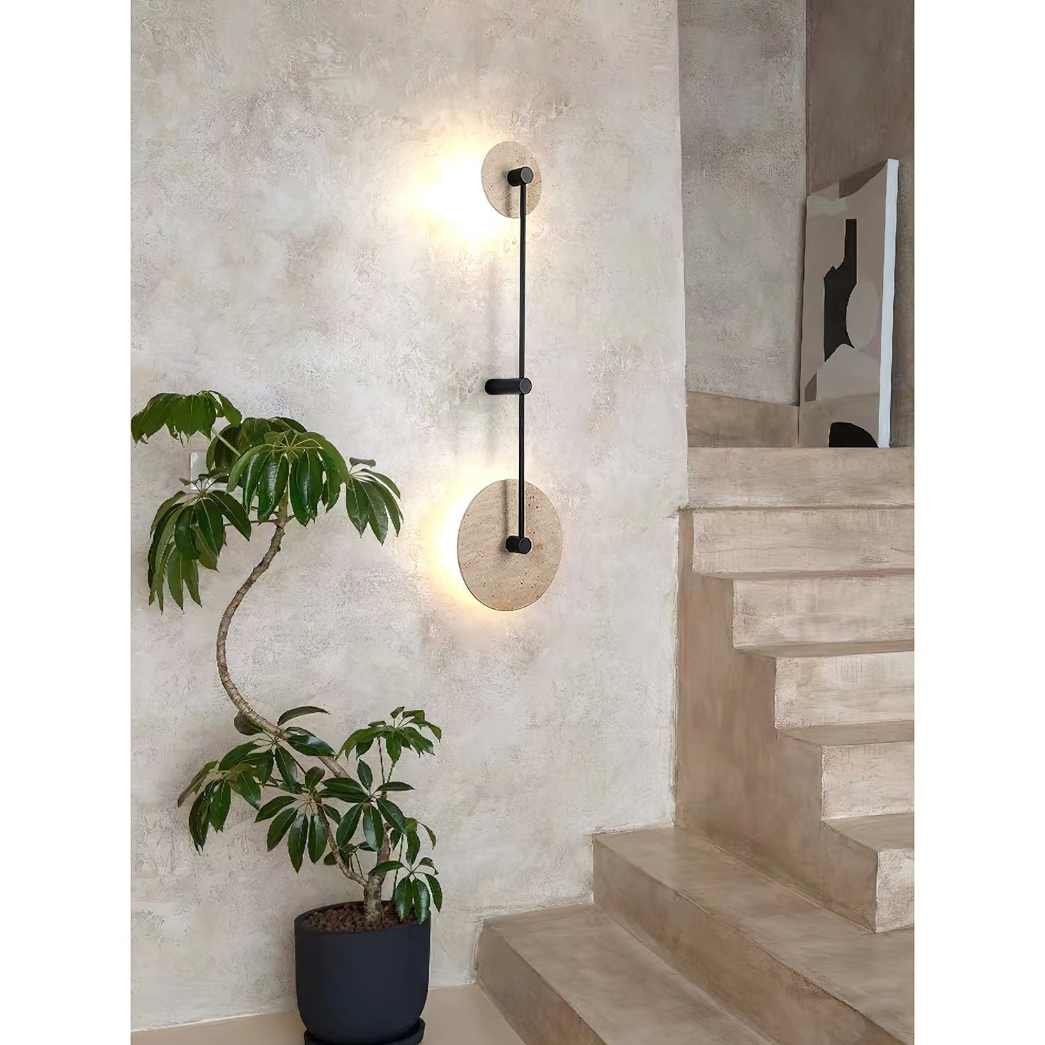 Ilvara Applique Murale Minimaliste Moderne Beige Travertin - Neutralighting