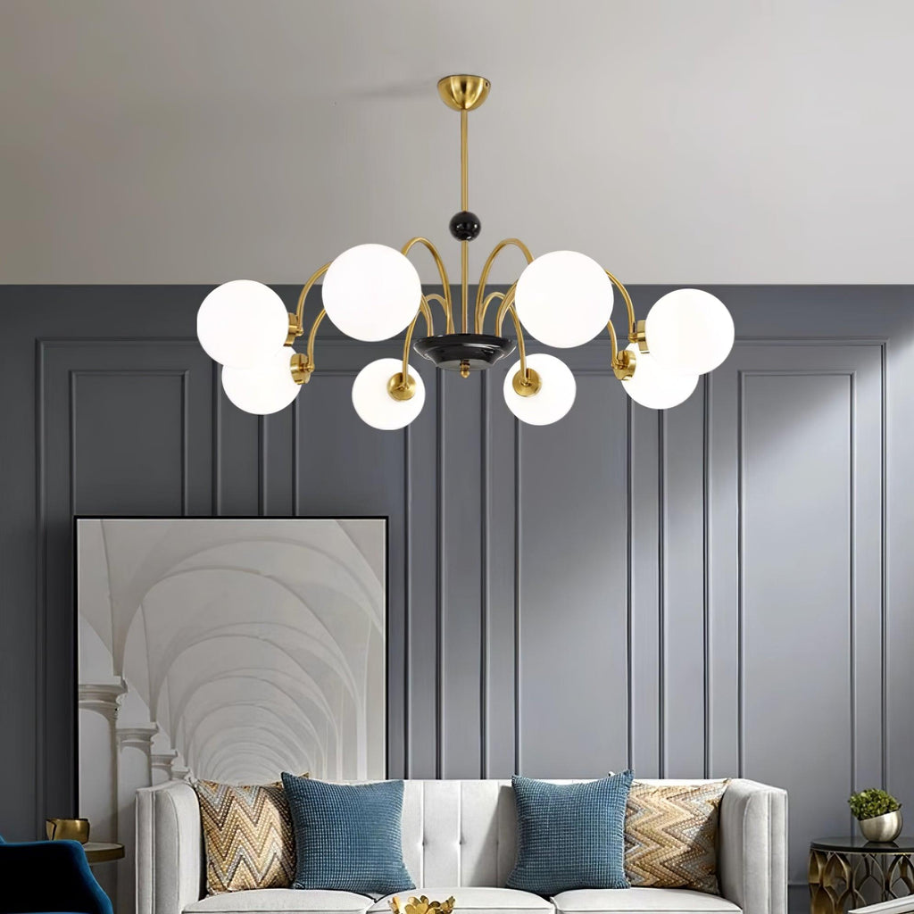Lustre Courbé Globe Nuances Moderne Rétro Style - Neutralighting