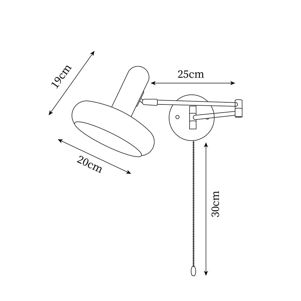 Applique Murale Pivot Bras Arrondi Ombre Tirer Chaîne Moderne Rétro - Neutralighting
