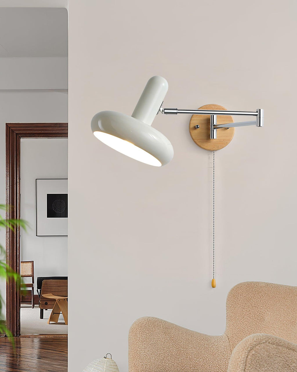 Applique Murale Pivot Bras Arrondi Ombre Tirer Chaîne Moderne Rétro - Neutralighting