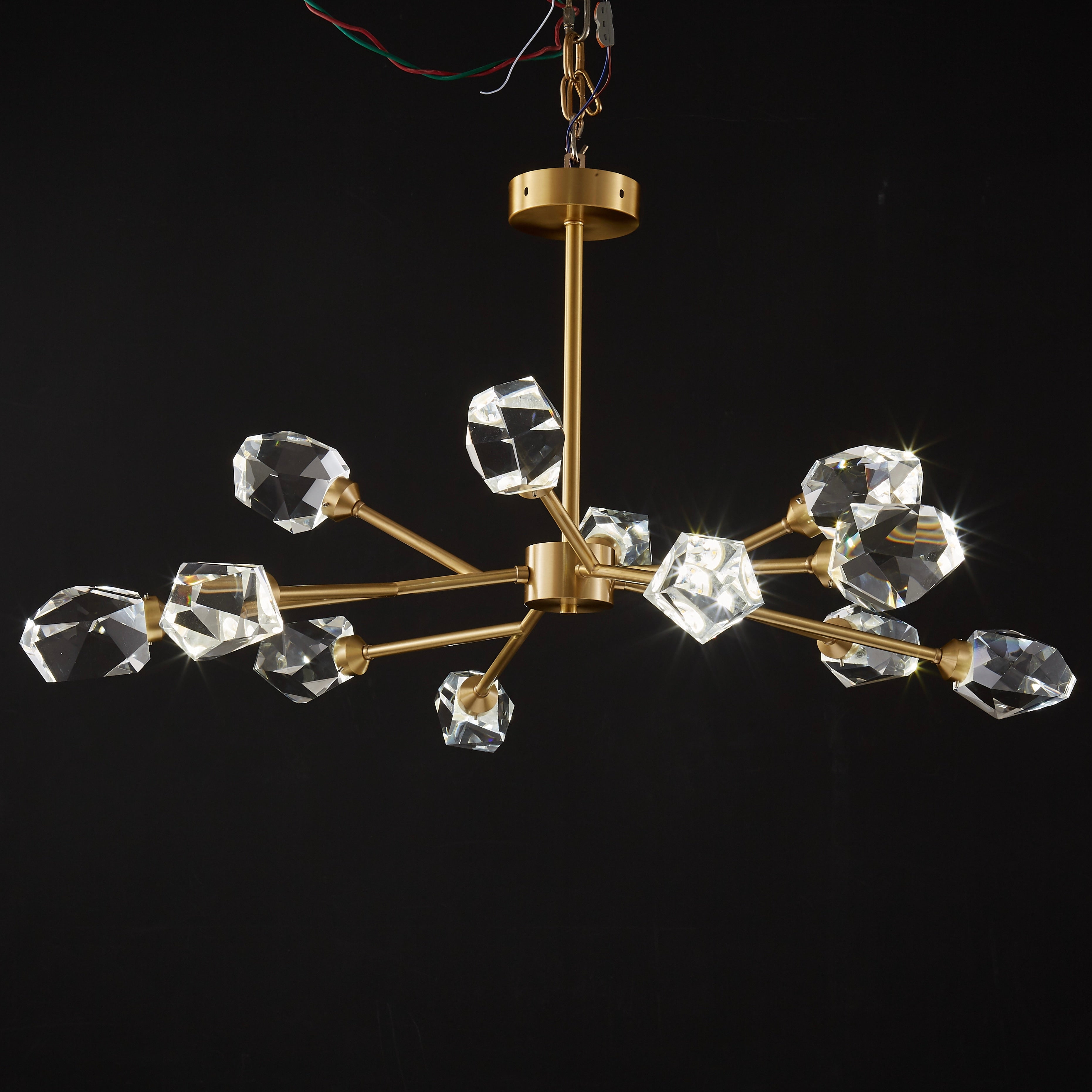 Kristy Lustre Linéaire Cristal, Métal/Cristal, Doré, Salon - Neutralighting