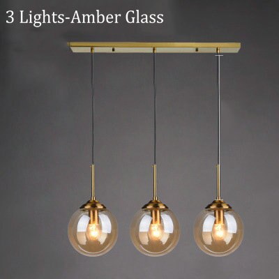 Narell Luminaires Suspension Verre Transparent Ambre - Neutralighting